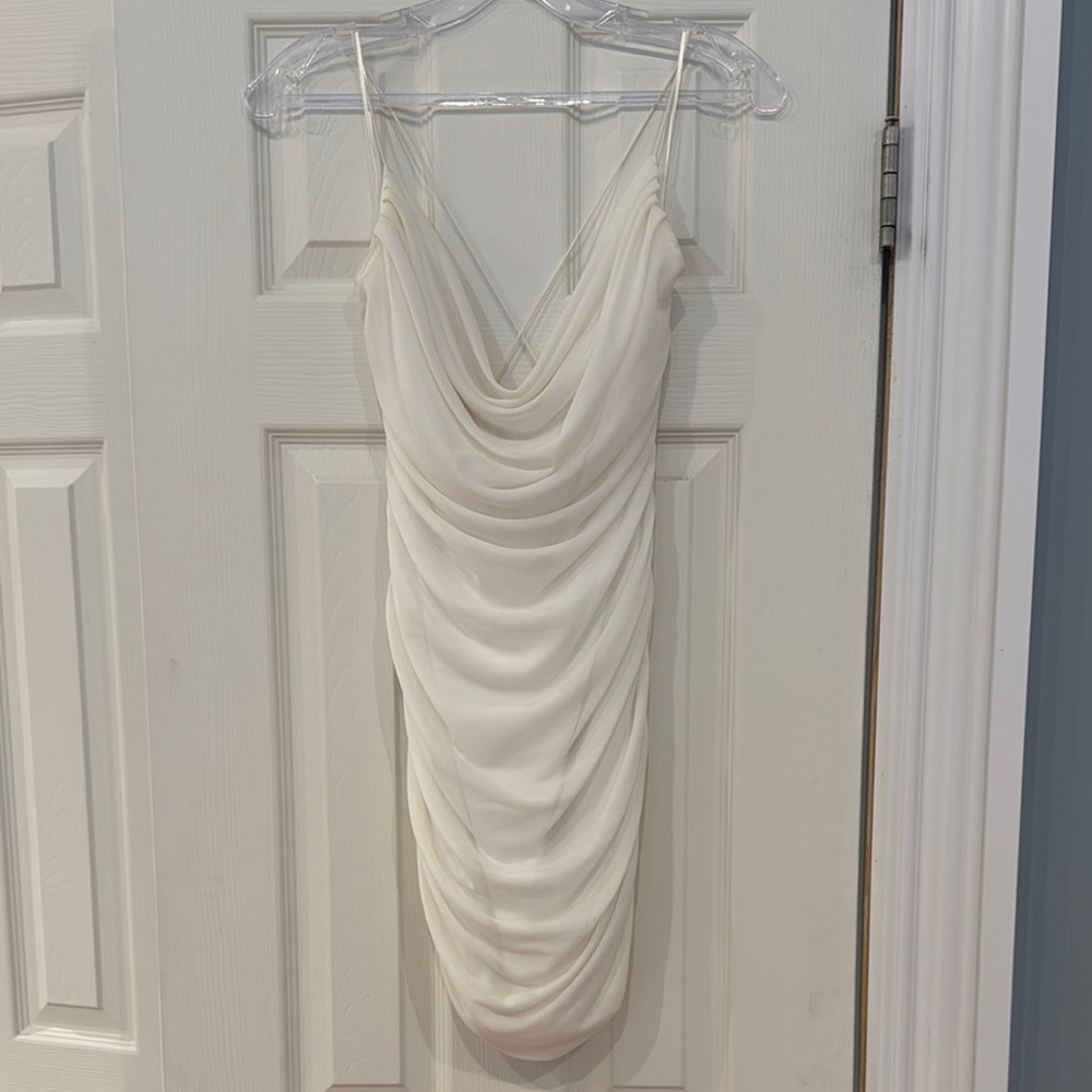 Garage Cream Ruched Mini Dress